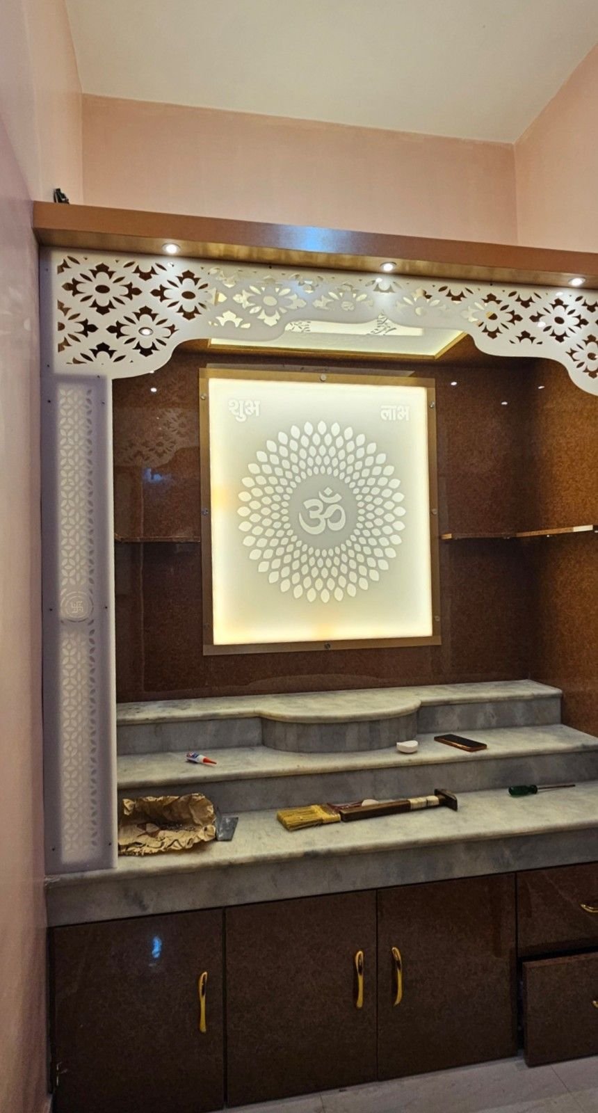 Premium Temple Decoration Design with Traditional Indian Craftsmanship